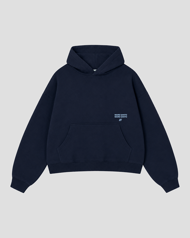 MARE SANTO Boxy Hoodie – Navy Blue