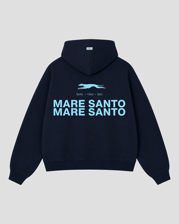 MARE SANTO Boxy Hoodie – Navy Blue