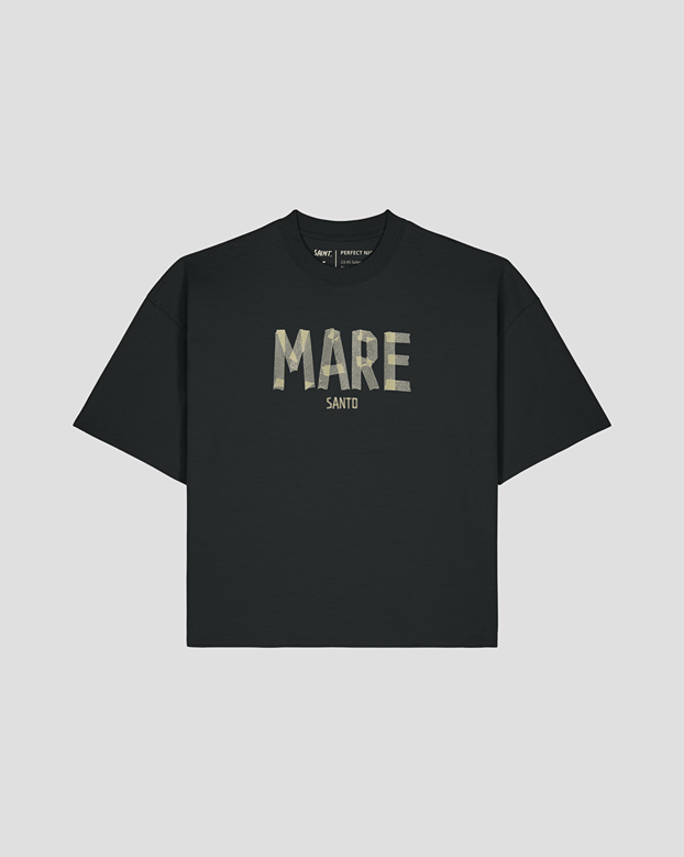 Adhesive effect crop tee – BLACK