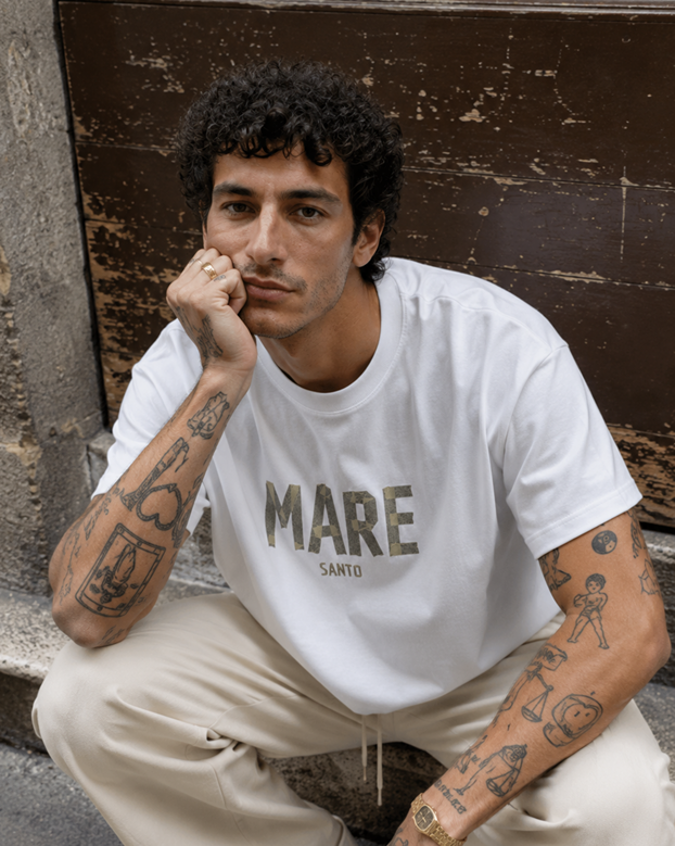 Adhesive effect tee – WHITE