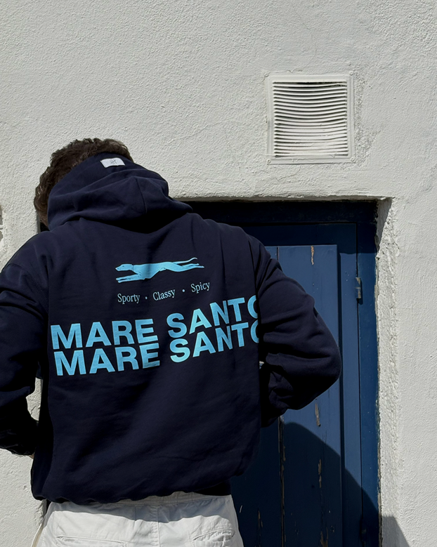 MARE SANTO Boxy Hoodie – Navy Blue