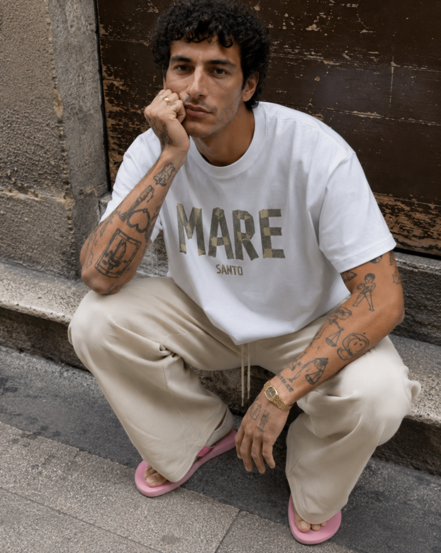 Adhesive effect crop tee – WHITE