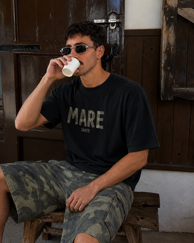 Adhesive effect tee – BLACK