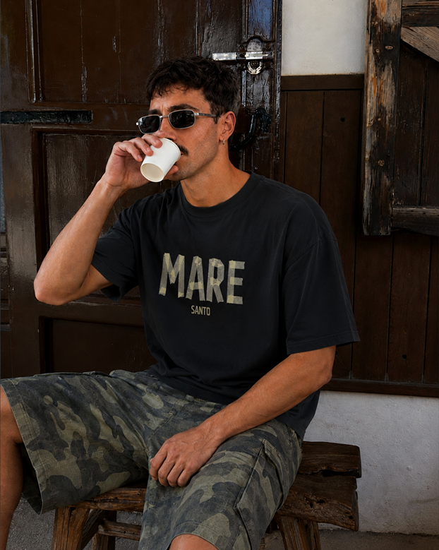 Adhesive effect crop tee – BLACK