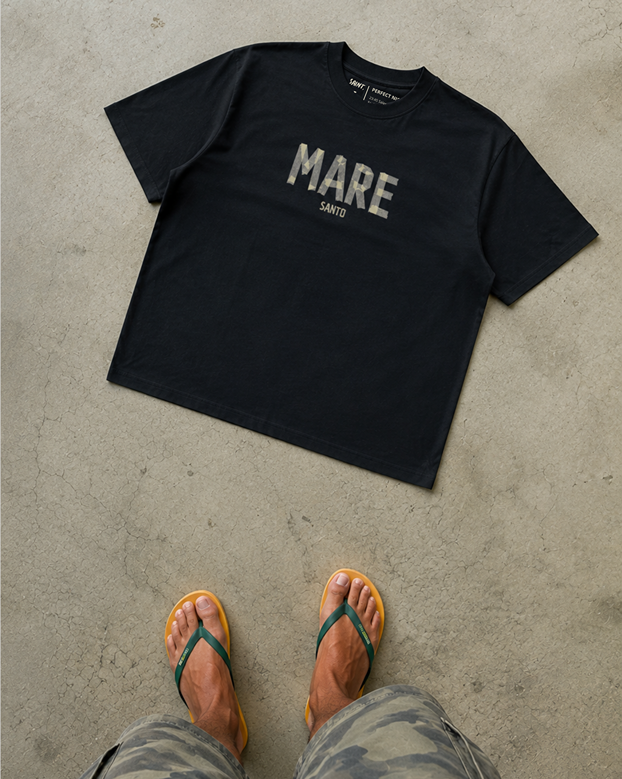 Adhesive effect tee – BLACK