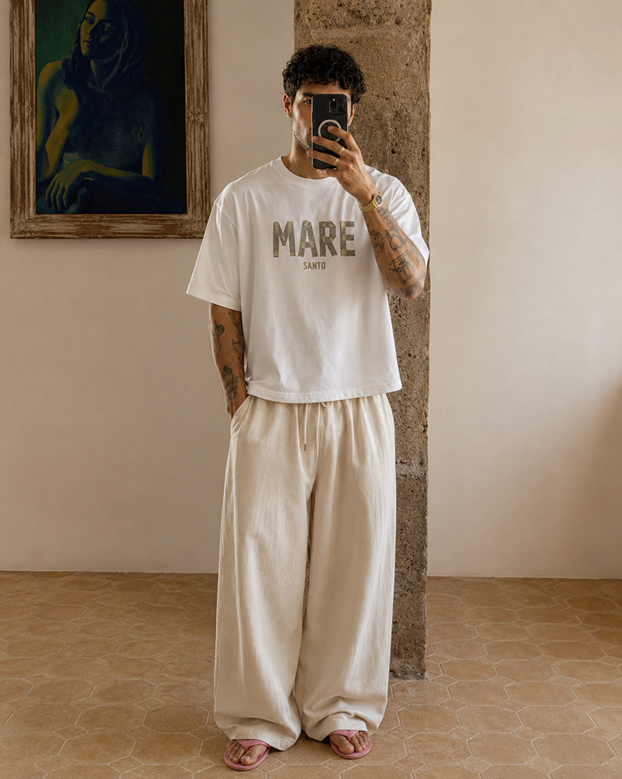 Adhesive effect tee – WHITE
