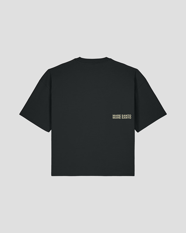 Adhesive effect crop tee – BLACK